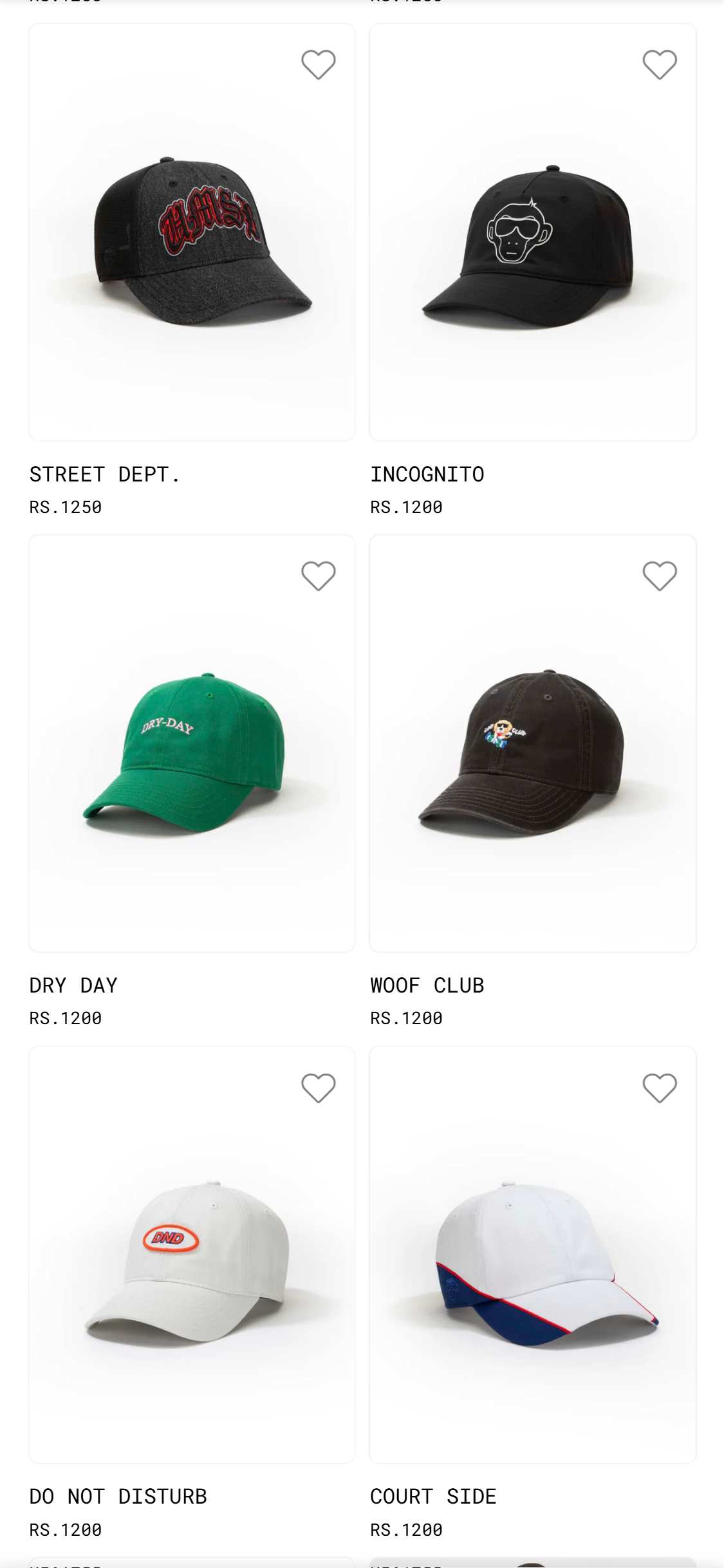 Urban Monkey — Homepage product cards (no star ratings visible, name and price only)